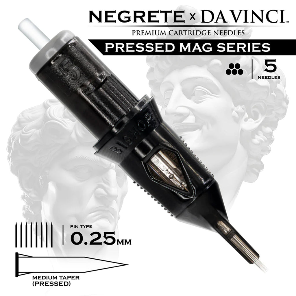 クインケV2カートリッジグリップ付き ストローク3mmタトゥーマシン Bishop Da Vinci V2 Cartridges - Freddy Negrete Pressed Magnum
