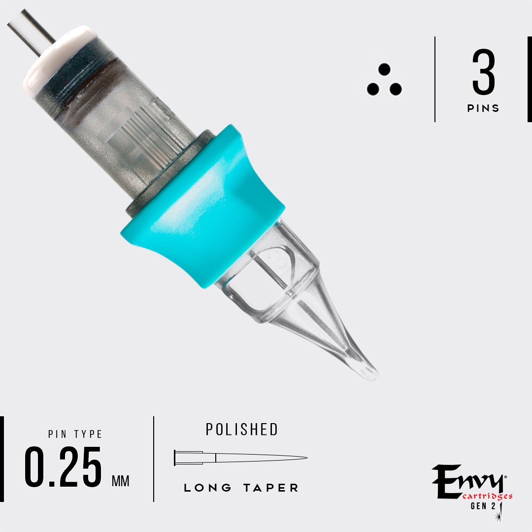 Envy Gen 2 - Bugpin Round Liner Tattoo Cartridges (20pk)