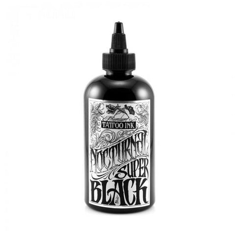 The Nocturnal Ink Super Black Tattoo Ink by Franco Vescovi and Jack Rudy made with organic pigments.