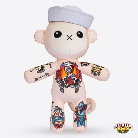 Sailor Monkey Stuffed Animal with Tattoos