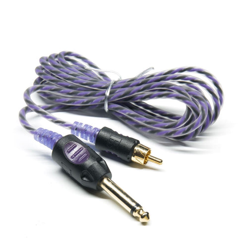 A blue Bishop Premium Lightweight RCA Cord for PMU Machines