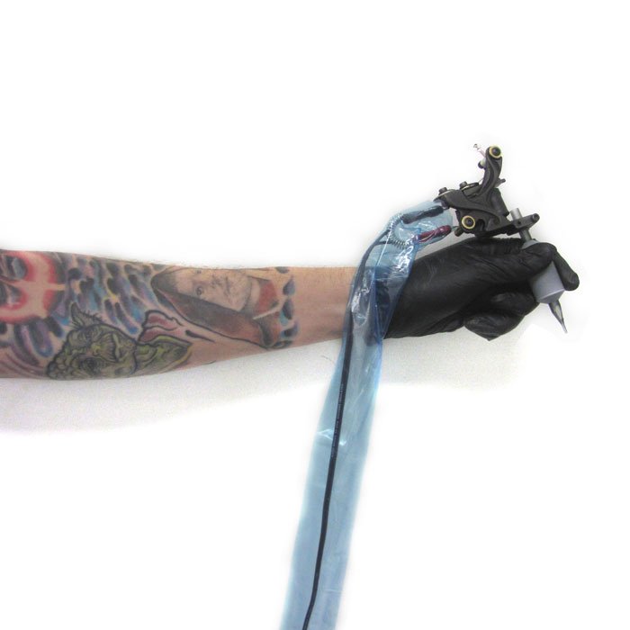 Tattoo Clip Cord Sleeves Transparent Blue TATSoul