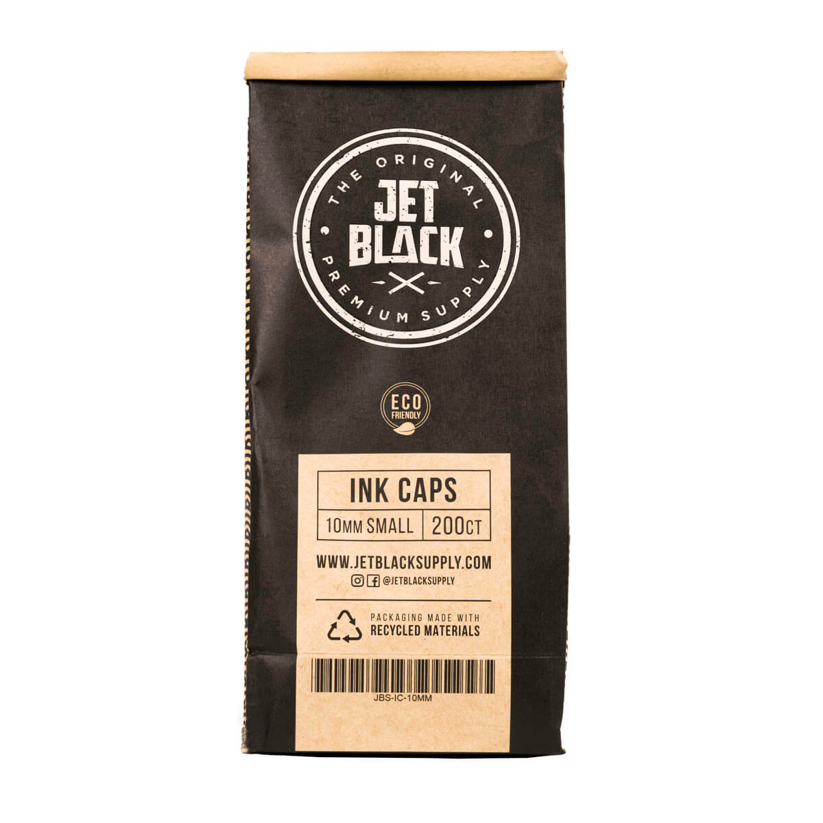Jet Black - Eco-Friendly Disposable Tattoo Ink Caps (Pack of 200)