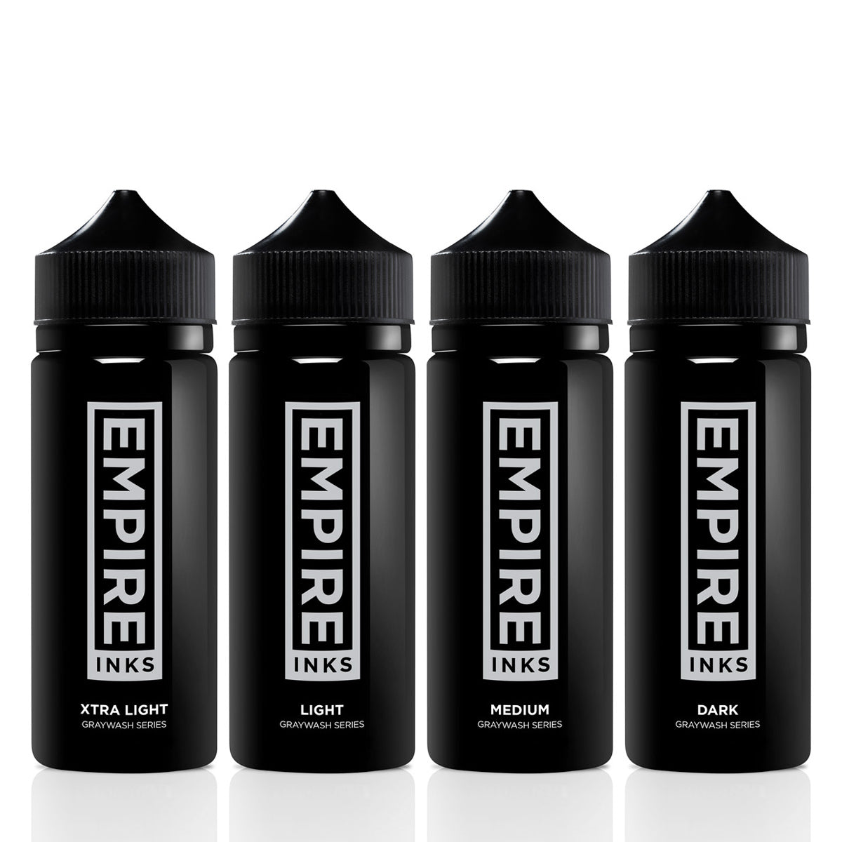 Empire Inks - 4 Stage Graywash Ink Set by TATSoul - Light, Medium, Dark and Xtra Light Available