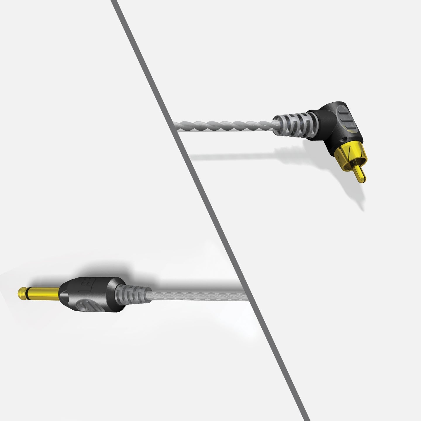 Premium Lightweight 90 Degree RCA Cord - 7 ft.