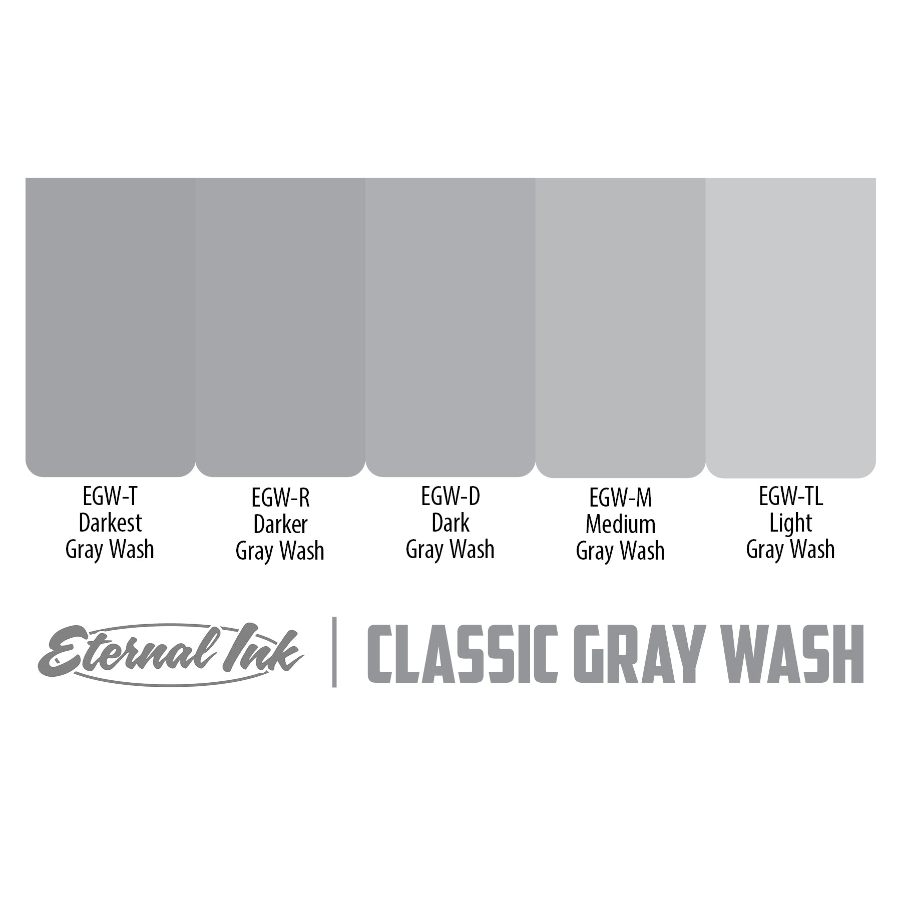Eternal Ink Gray Wash Tattoo Ink Set