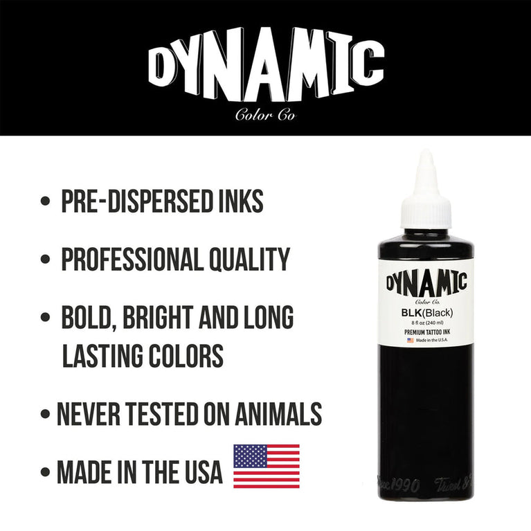 Dynamic Ink Tattoo Ink - 8 oz. - Dynamic Black