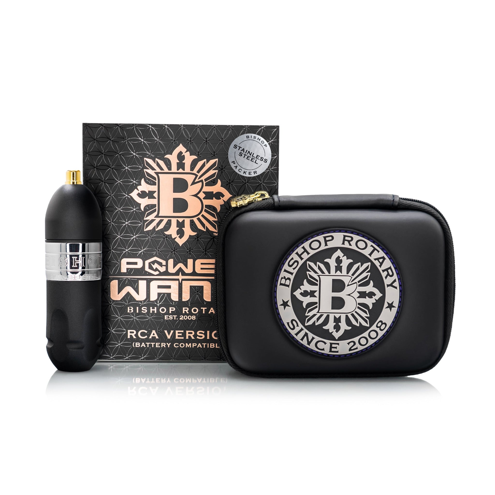 Bishop Stainless Steel Power Wand (Advanced Battery Compatible) RCA Tattoo Machine - Packer