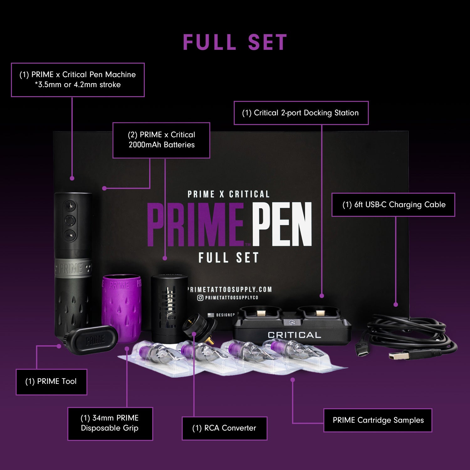 PRIME x Critical Pen Wireless Tattoo Machine