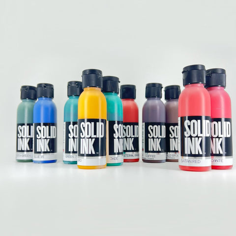 Solid Ink Vegan Tattoo Ink - Old Pigments - 2oz Set of 10