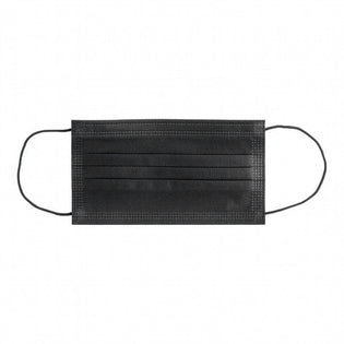 3-Ply Black Disposable Polyethylene Protective Face Mask - 50/Box