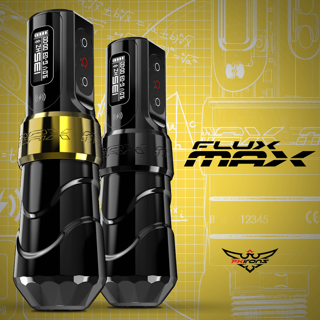 FK Irons Flux Max Wireless Tattoo Machine with Powerbolt 2.0 FK Irons Flux Max Wireless Tattoo Machine with Powerbolt 2.0