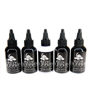 Big Sleeps Full Set of 5 Tattoo Inks (Black, White, and Grey) (5 x 2oz.)