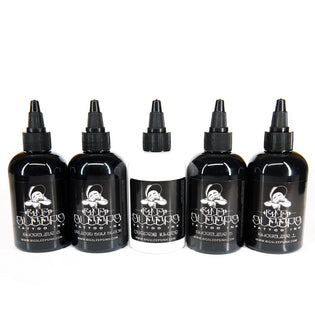 Big Sleeps Full Set of 5 Tattoo Inks (Black, White, and Grey) (5 x 2oz.)