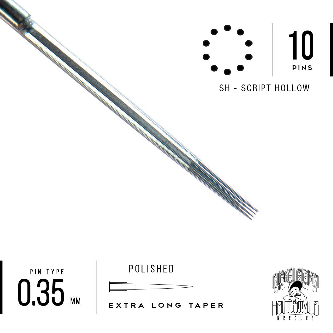 Big Sleeps 0.35mm Script Hollow Needles - 10ct