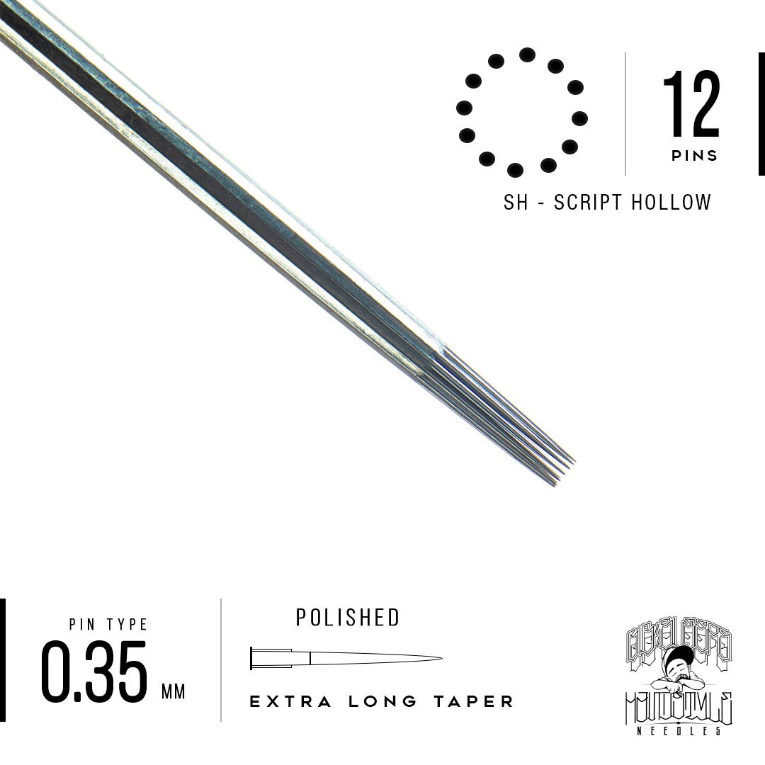 Big Sleeps 0.35mm Script Hollow Needles - 10ct