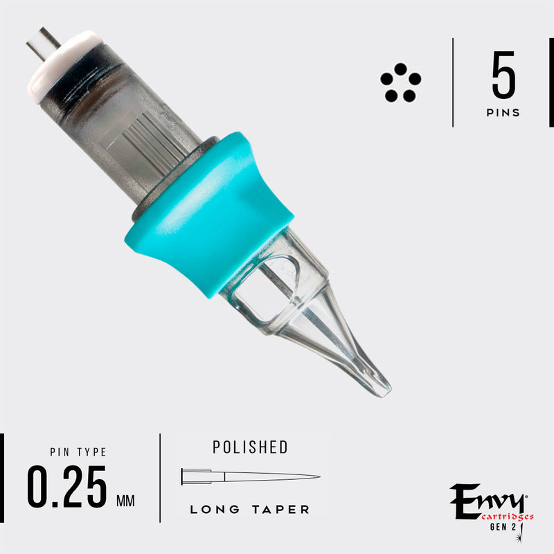 Envy Gen 2 - Bugpin Round Shader Tattoo Cartridges (10 Pack)