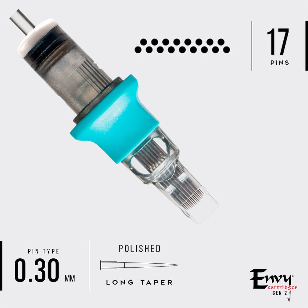 Envy Gen 2 - Bugpin Curved Magnum Tattoo Cartridges (10 Pack)