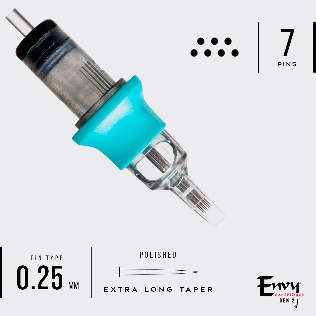Envy Gen 2- Extra Long Taper Magnum Tattoo Cartridges (10pk)