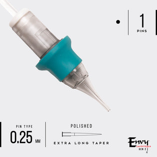 Envy Gen 2 Round Liner Extra Long Taper - Pico PMU Cartridge (20 Count)