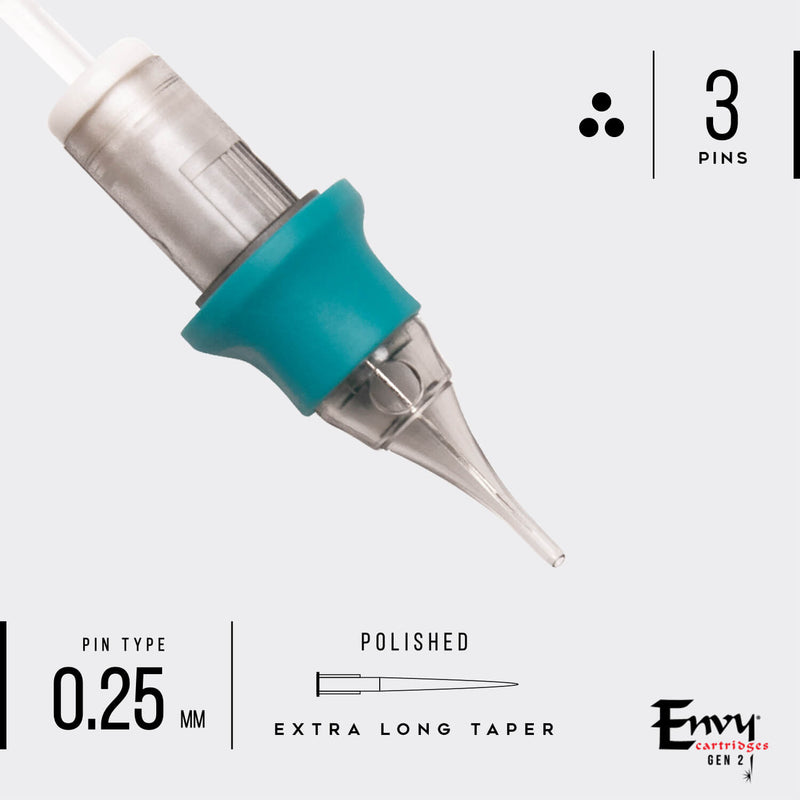 Envy Gen 2 Round Liner Extra Long Taper - Pico PMU Cartridge (20 Count)