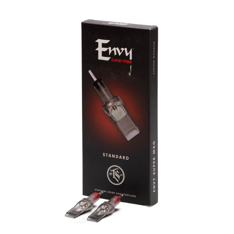 A box and two cartridges of Envy Standard Cartridges by TATSoul.