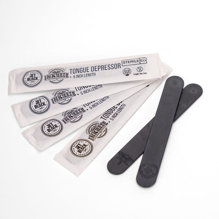 Jet Black Supply x Inkeeze Sterile Tongue Depressors - Black (100 Pieces) 
