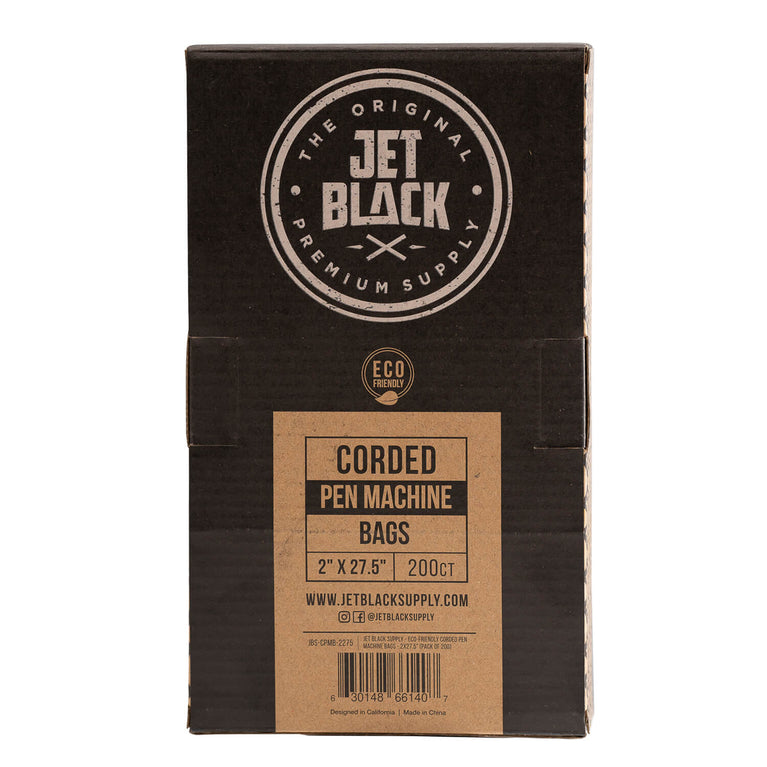 Jet Black - Eco-Friendly & Disposable Corded Pen Machine Bags 200ct