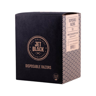 Eco-friendly razors from Jet Black 50 pack that offer a close and clean shave for tattooing