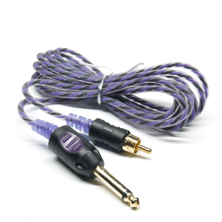 A blue Bishop Premium Lightweight RCA Cord for PMU Machines