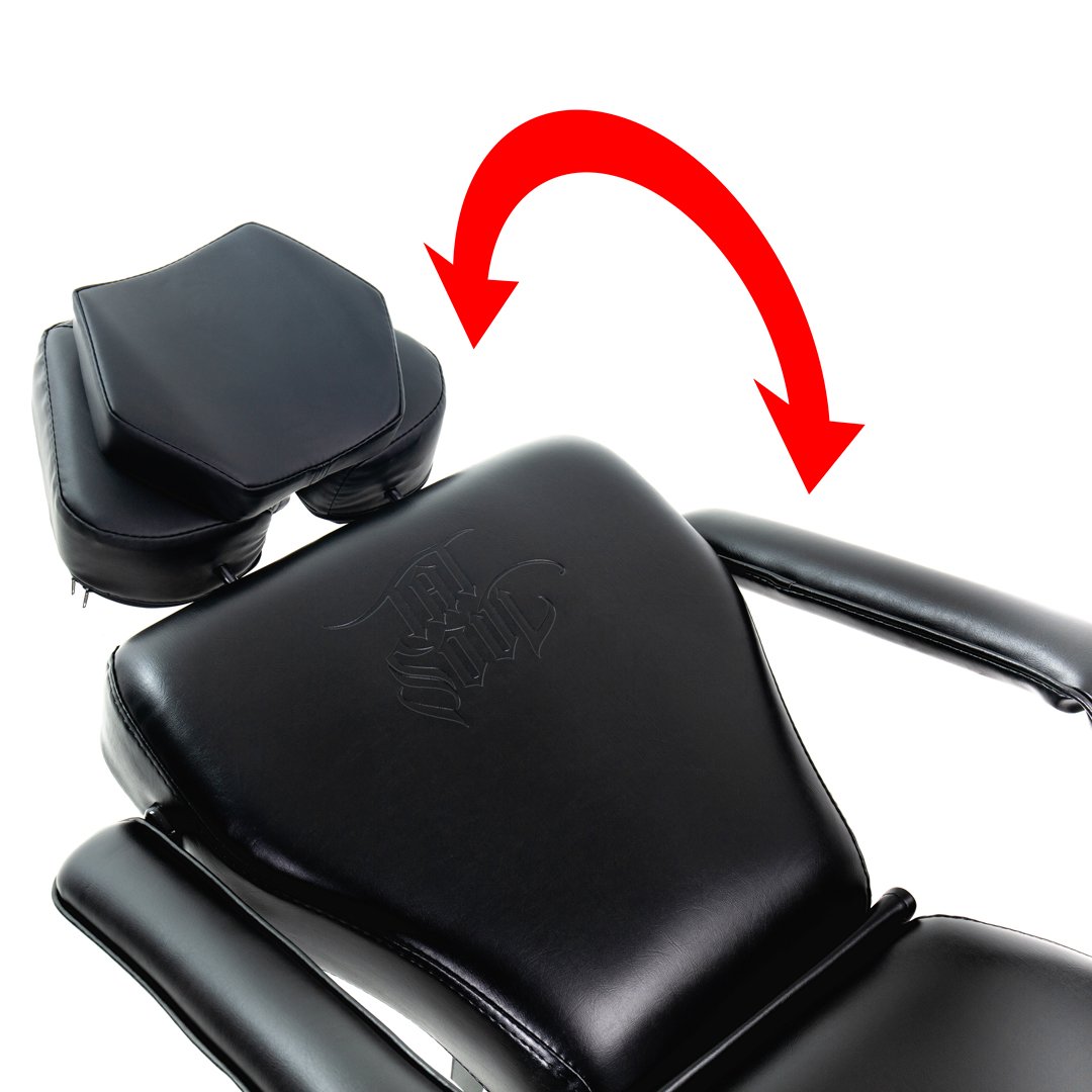 TATSoul 300 Slim Tattoo Client Chair backrest declining downward for partially laid back position