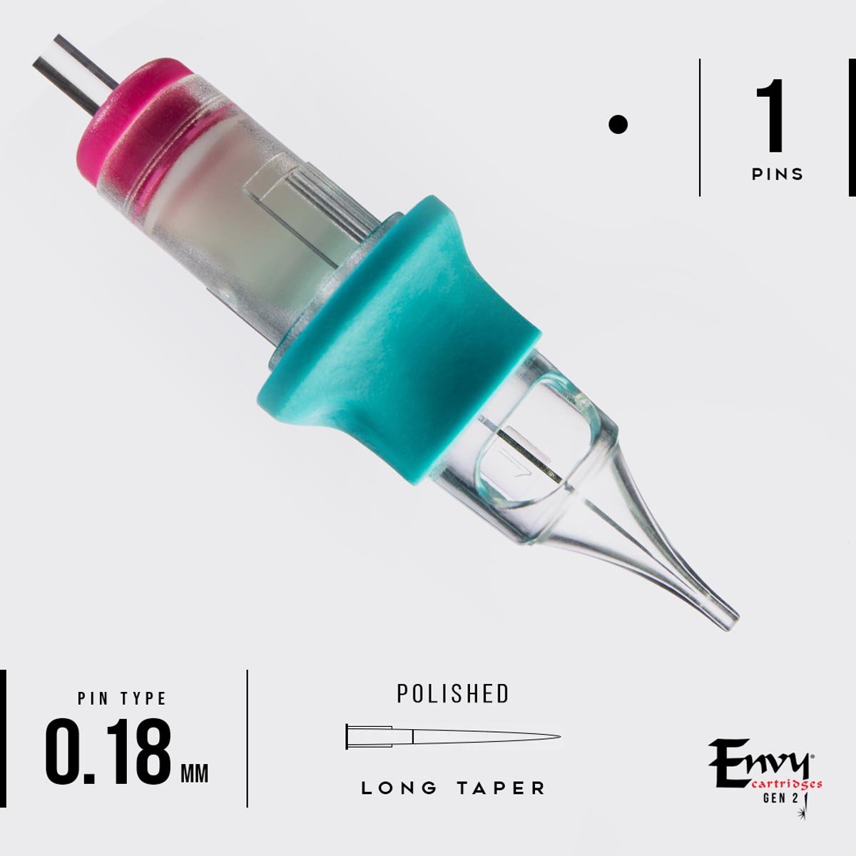 Envy Gen 2 - Nano PMU Round Liner Tattoo Cartridges (10pk)