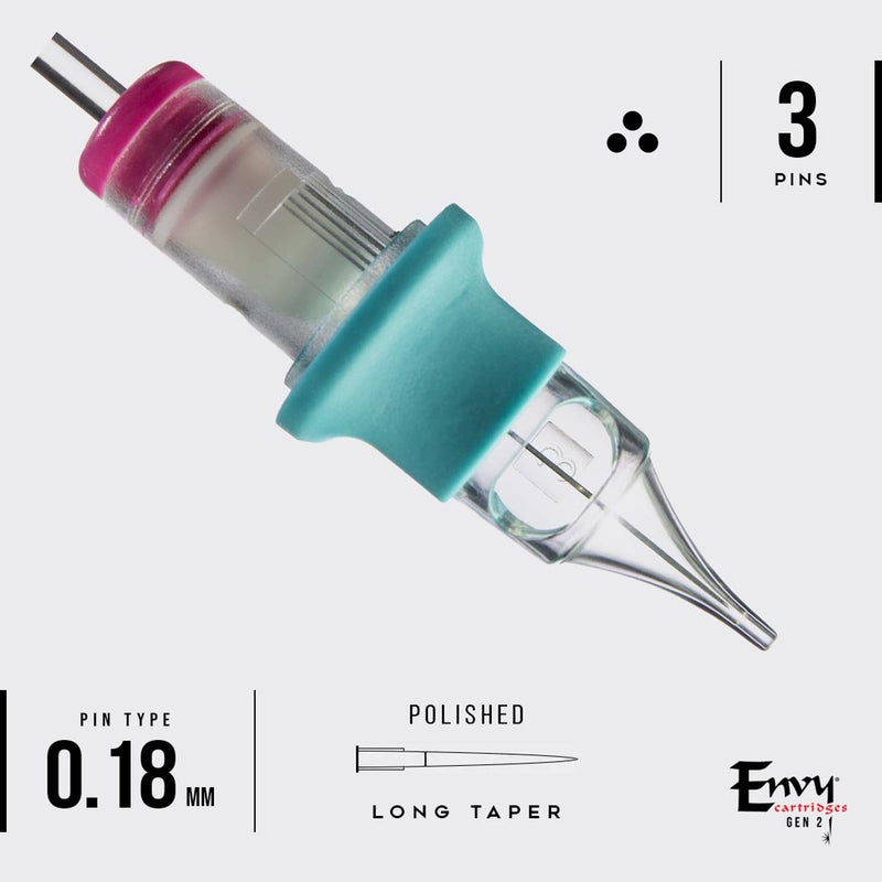 Envy Gen 2 - Round Liner Nano Tattoo Cartridges (20 Pack)