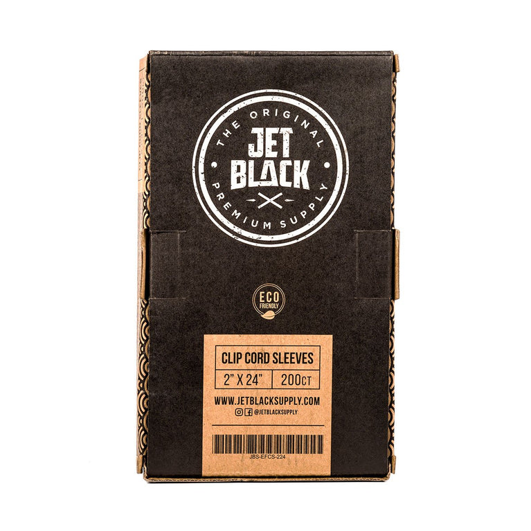 Jet Black - 2x24" Eco-Friendly Clipcord Sleeves - 200 ct.