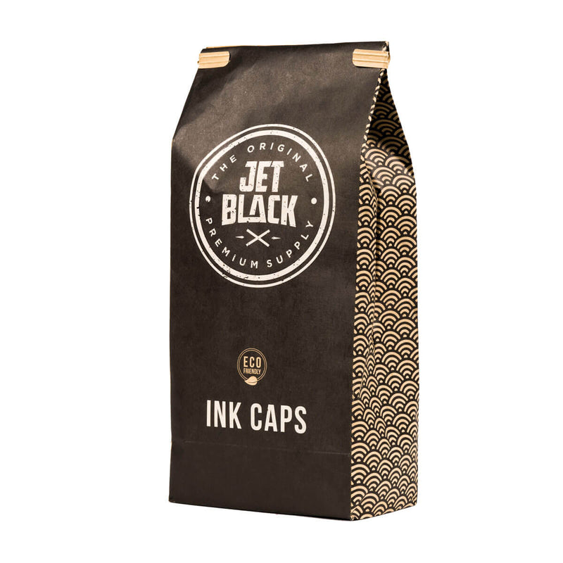 Jet Black - Eco-Friendly Disposable Tattoo Ink Caps (Pack of 200)