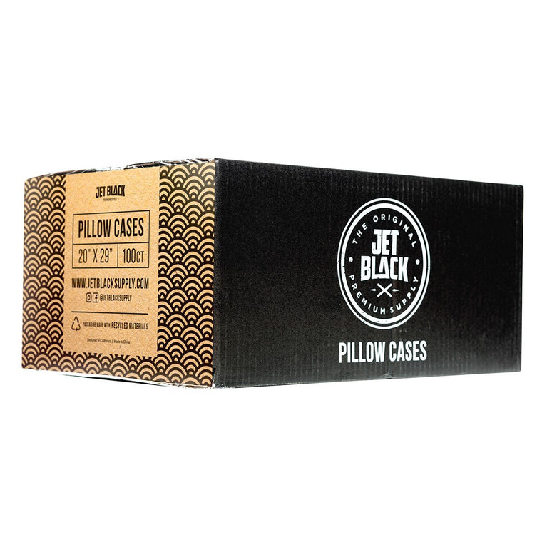 Jet Black - Black Disposable Pillow Cases - 20" x 29" (100/box)