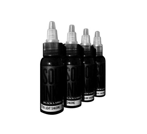 One of the popular Solid Ink Sets sold online at TATSoul, the Solid Ink Black Label Grey Wash Set. 