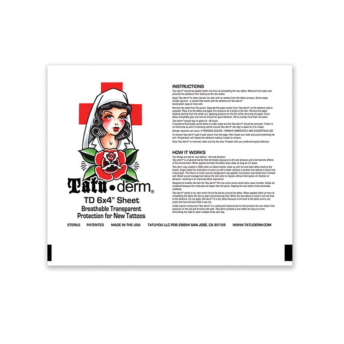 Tatu Derm Sheet - Breathable Transparent Tattoo Bandages for Protection