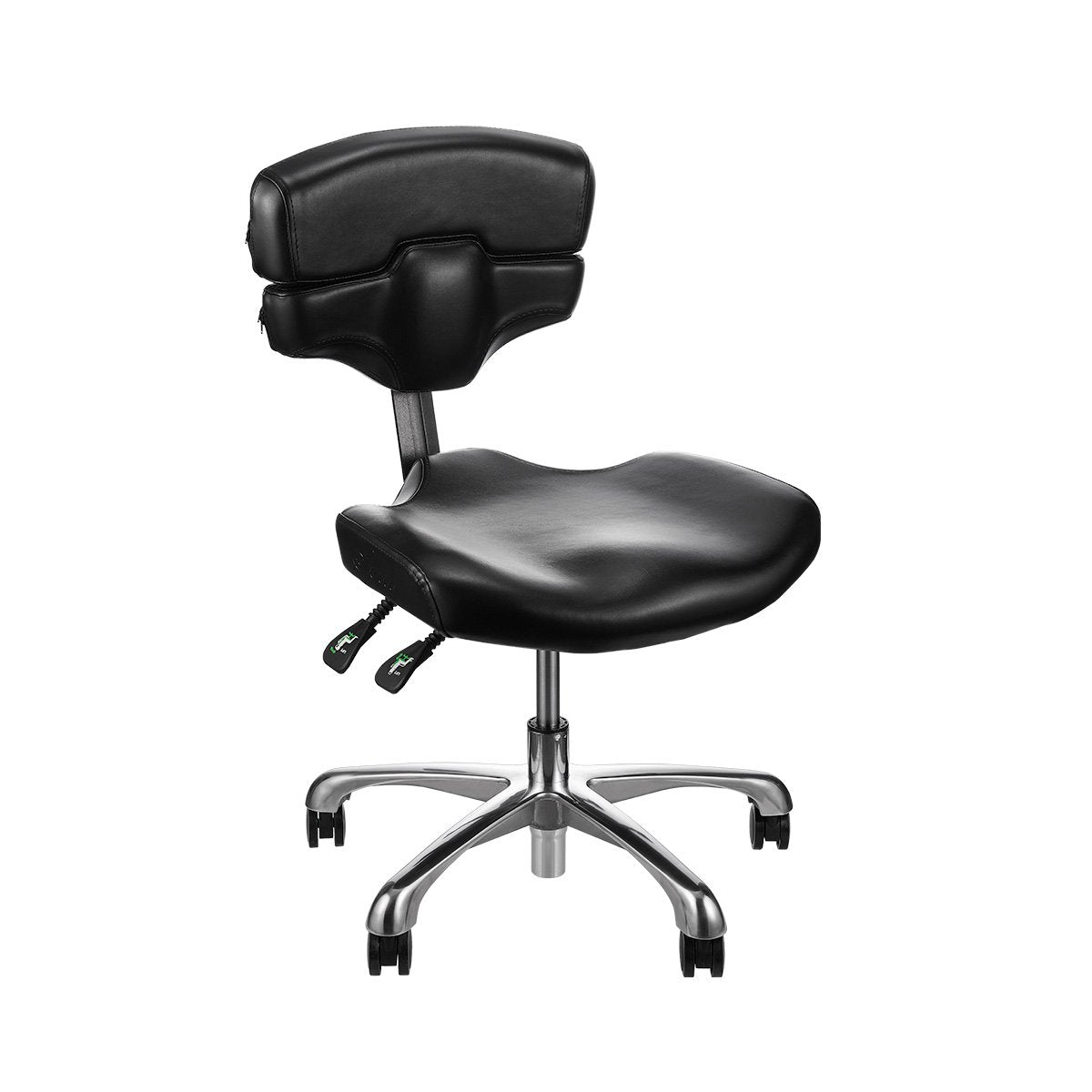 A black Mako Low Tattoo Artist Chair for artists who like to sit lower.