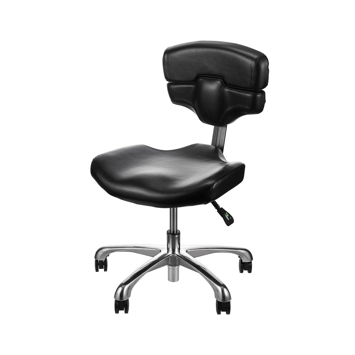Black Mako Low Tattoo Artist Chair left side view, available at TATSoul.